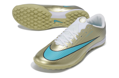 Nike Air Zoom Mercurial Superfly 11 Elite TF Artificial Turf Soccer Shoes - Gold/Metallic Gold/Chlorine Blue