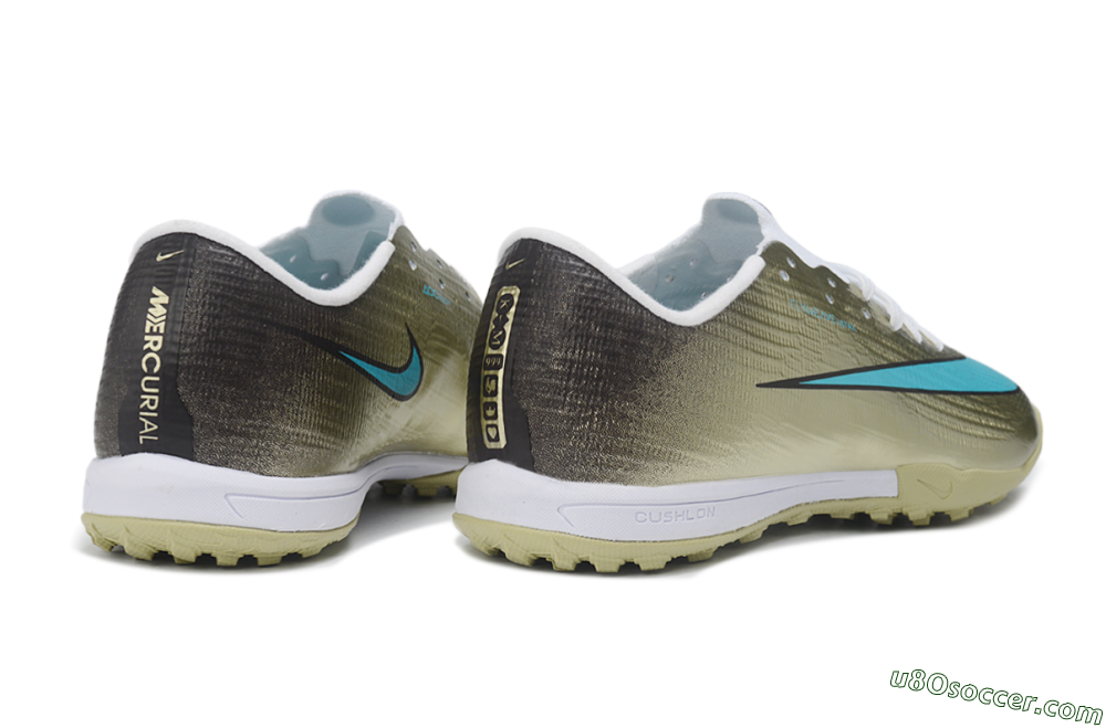 Nike Air Zoom Mercurial Superfly 11 Elite TF Artificial Turf Soccer Shoes - Gold/Metallic Gold/Chlorine Blue 6