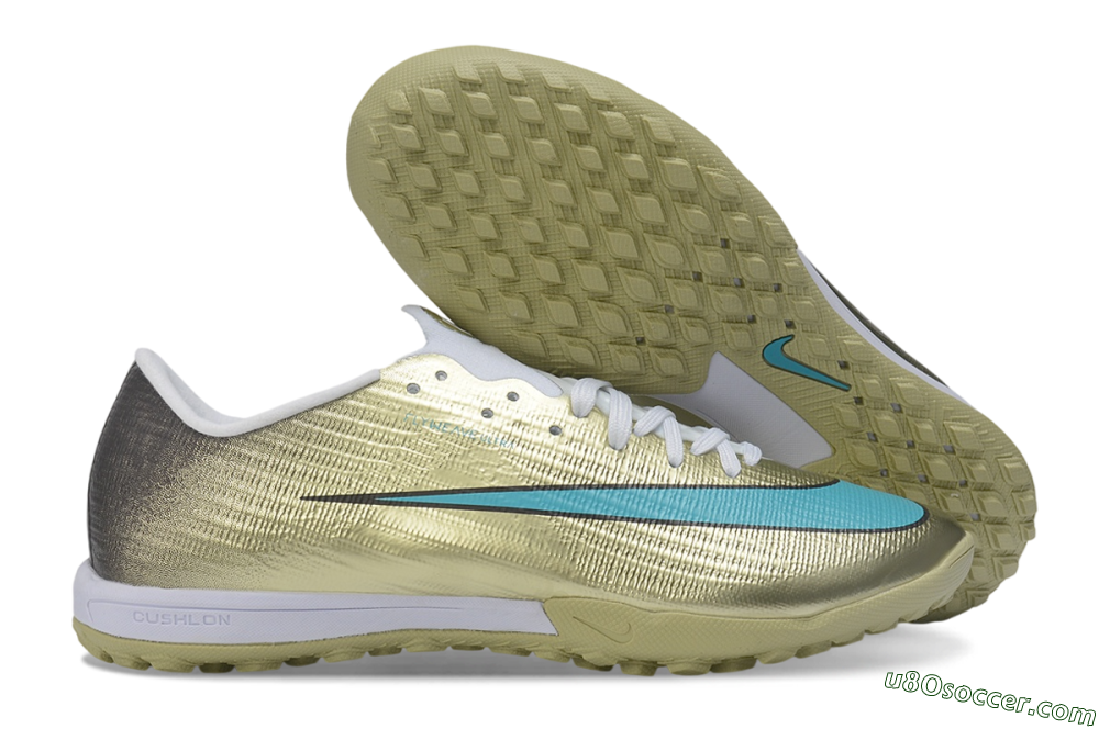 Nike Air Zoom Mercurial Superfly 11 Elite TF Artificial Turf Soccer Shoes - Gold/Metallic Gold/Chlorine Blue 1