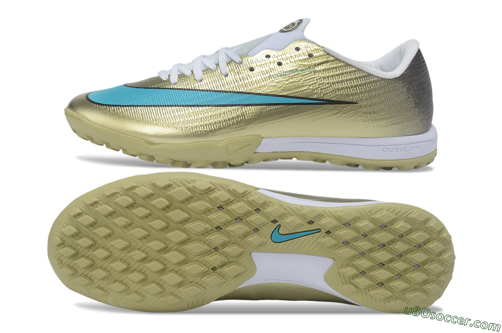 Nike Air Zoom Mercurial Superfly 11 Elite TF Artificial Turf Soccer Shoes - Gold/Metallic Gold/Chlorine Blue 0