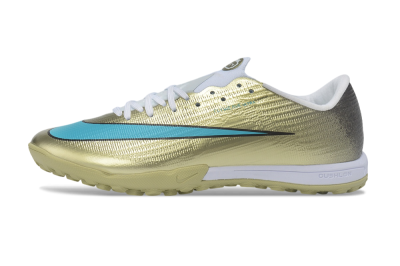 Nike Air Zoom Mercurial Superfly 11 Elite TF Artificial Turf Soccer Shoes - Gold/Metallic Gold/Chlorine Blue