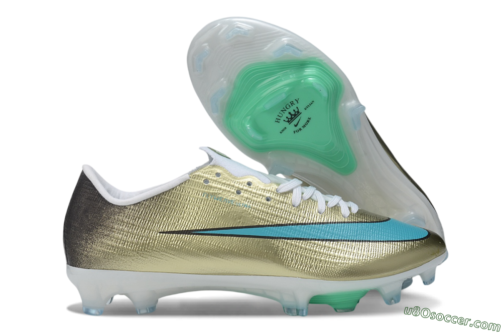Nike Air Zoom Mercurial Superfly 11 Elite FG Firm Ground Soccer Cleats - Gold/Metallic Gold/Turquoise 1