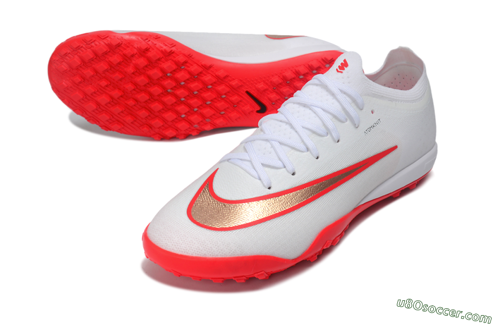 Nike Air Zoom Mercurial Vapor 17 Elite TF Artificial Turf Soccer Shoes - White/Bright Crimson/Metallic Copper 3
