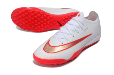 Nike Air Zoom Mercurial Vapor 17 Elite TF Artificial Turf Soccer Shoes - White/Bright Crimson/Metallic Copper