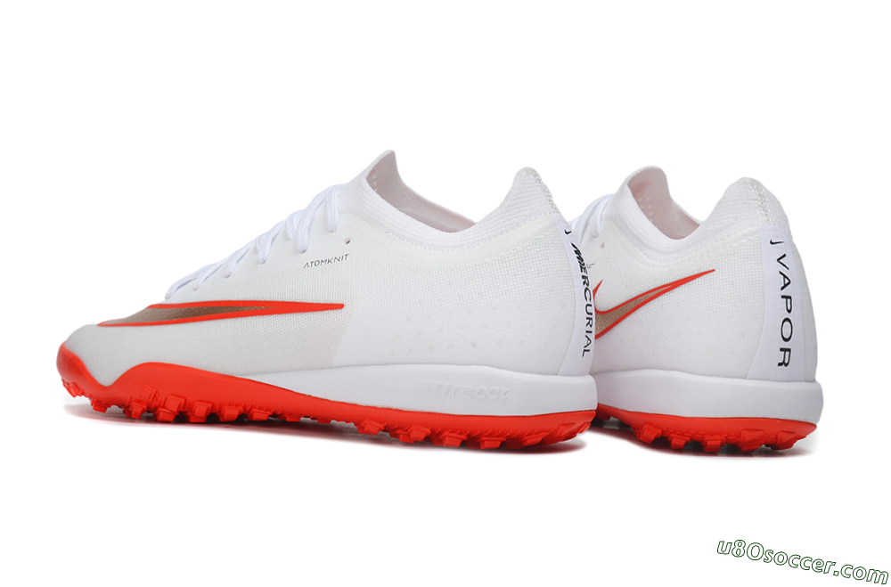 Nike Air Zoom Mercurial Vapor 17 Elite TF Artificial Turf Soccer Shoes - White/Bright Crimson/Metallic Copper 5