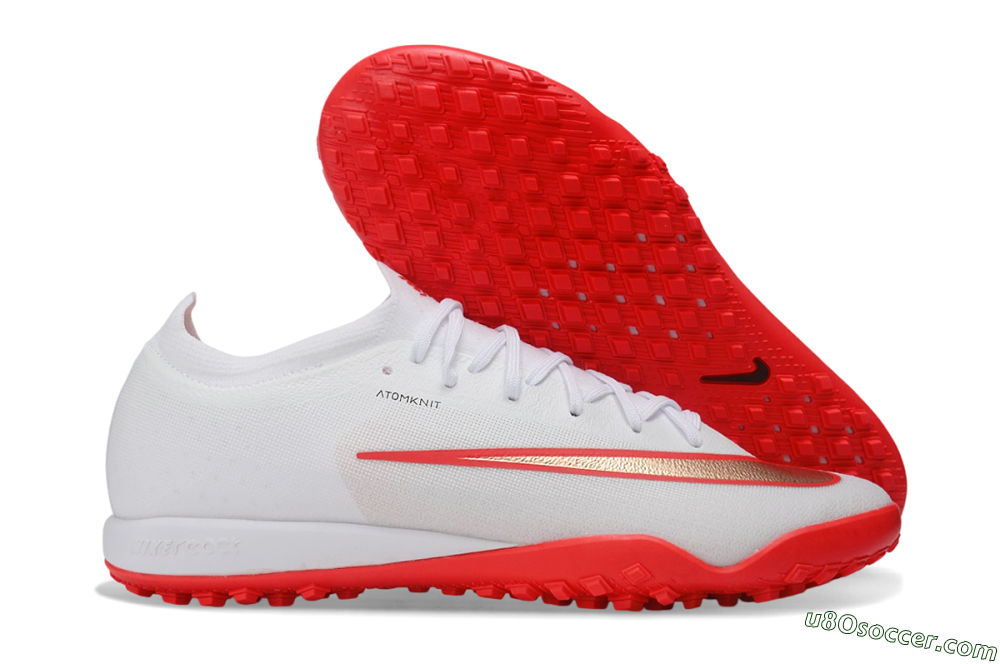 Nike Air Zoom Mercurial Vapor 17 Elite TF Artificial Turf Soccer Shoes - White/Bright Crimson/Metallic Copper 1