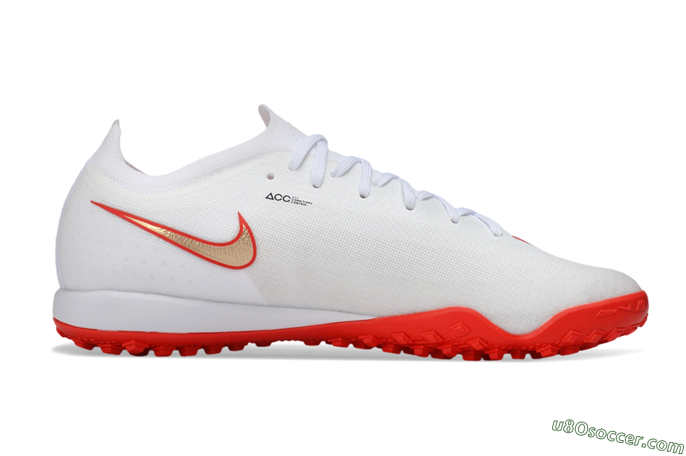 Nike Air Zoom Mercurial Vapor 17 Elite TF Artificial Turf Soccer Shoes - White/Bright Crimson/Metallic Copper 6