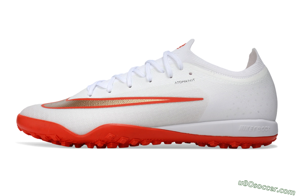 Nike Air Zoom Mercurial Vapor 17 Elite TF Artificial Turf Soccer Shoes - White/Bright Crimson/Metallic Copper 2