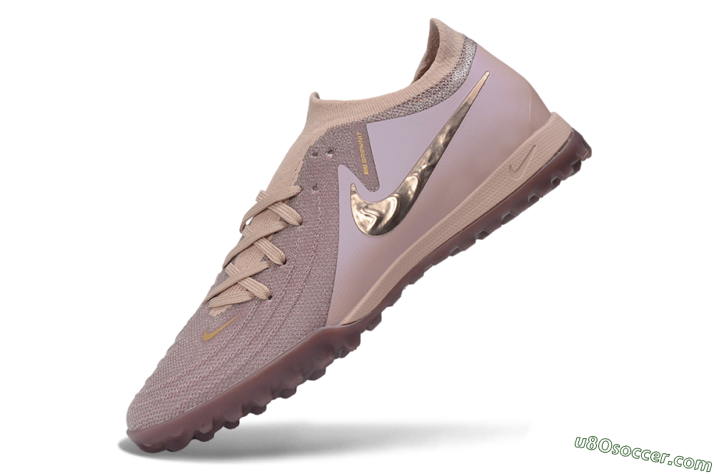 Nike Phantom GX 2 Elite TF Artificial Turf Soccer Shoes - Pink/Dusty Rose/Metallic Bronze 5