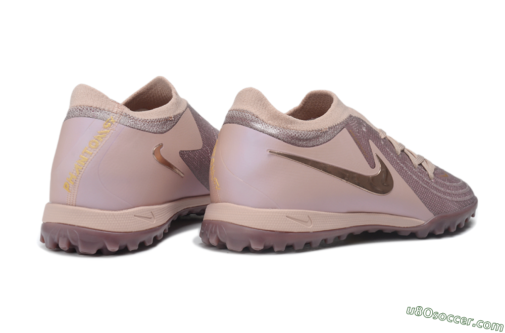 Nike Phantom GX 2 Elite TF Artificial Turf Soccer Shoes - Pink/Dusty Rose/Metallic Bronze 6