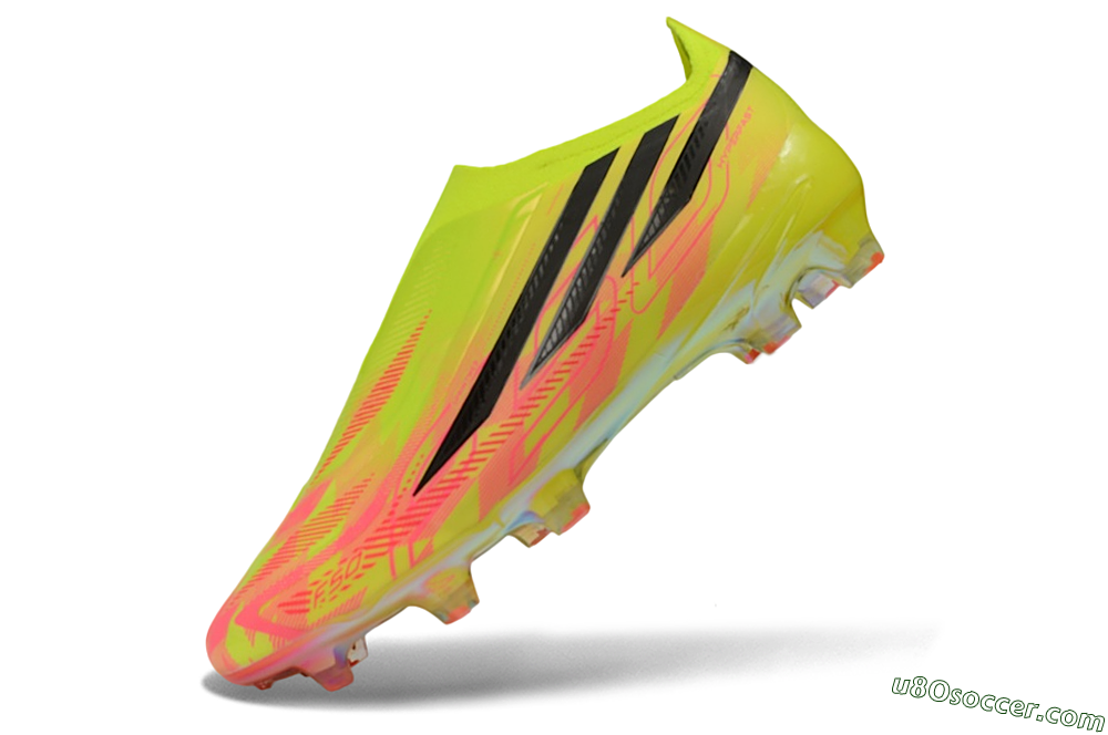 Adidas F50 Hyperfast Elite Laceless FG Firm Ground Soccer Cleats - Yellow/Solar Yellow/Lucid Pink 6
