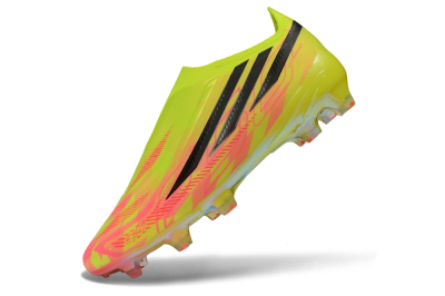 Adidas F50 Hyperfast Elite Laceless FG Firm Ground Soccer Cleats - Yellow/Solar Yellow/Lucid Pink