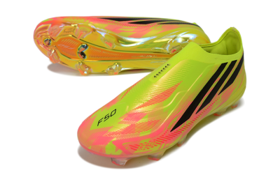 Adidas F50 Hyperfast Elite Laceless FG Firm Ground Soccer Cleats - Yellow/Solar Yellow/Lucid Pink