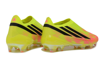 Adidas F50 Hyperfast Elite Laceless FG Firm Ground Soccer Cleats - Yellow/Solar Yellow/Lucid Pink
