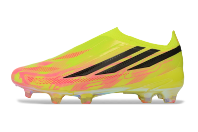 Adidas F50 Hyperfast Elite Laceless FG Firm Ground Soccer Cleats - Yellow/Solar Yellow/Lucid Pink