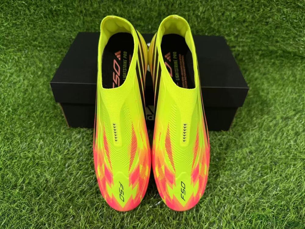 Adidas F50 Hyperfast Elite Laceless FG Firm Ground Soccer Cleats - Yellow/Solar Yellow/Lucid Pink