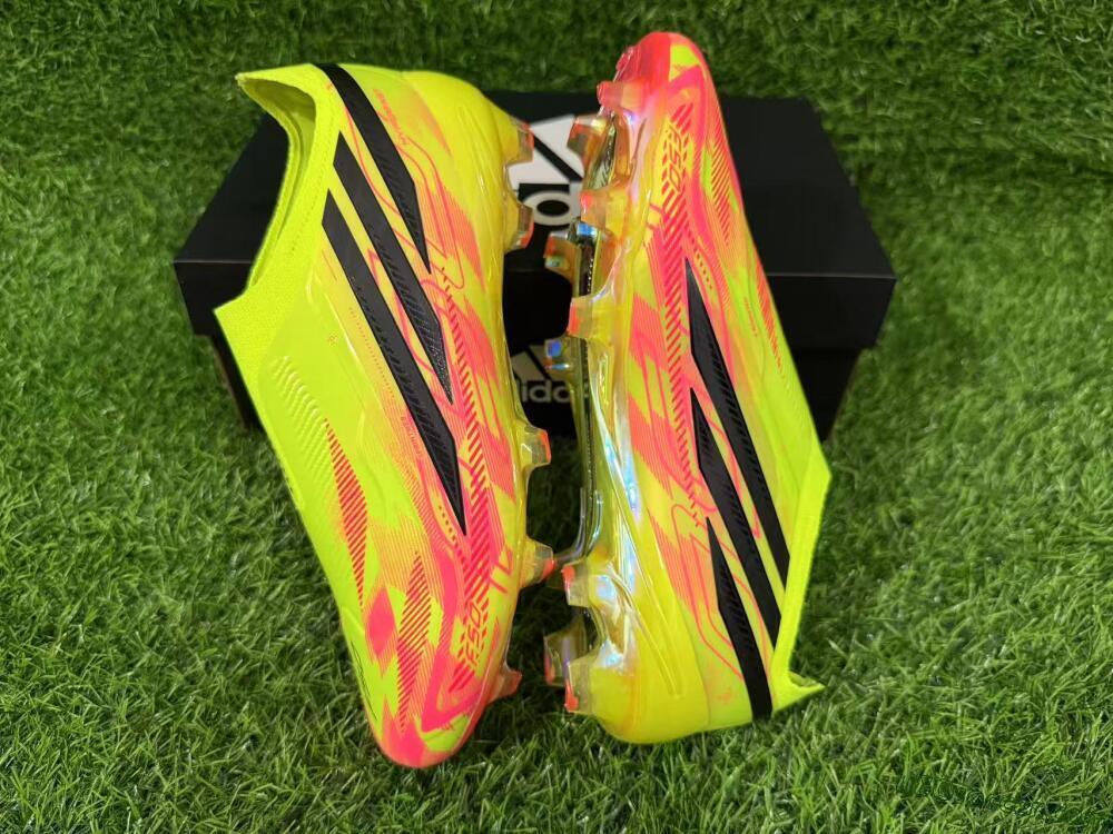 Adidas F50 Hyperfast Elite Laceless FG Firm Ground Soccer Cleats - Yellow/Solar Yellow/Lucid Pink