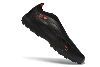 Adidas Predator 26 Elite Laceless TF Artificial Turf Soccer Shoes - Black/Core Black/Solar Red