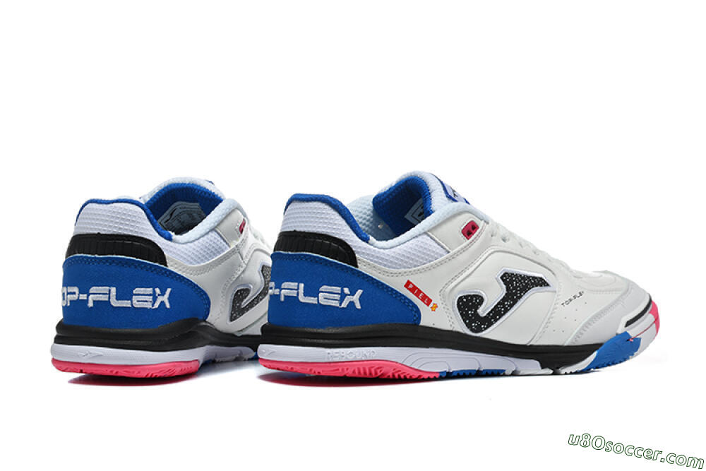Joma Top Flex IC Indoor & Futsal Soccer Shoes - White/Royal Blue/Shocking Pink 9