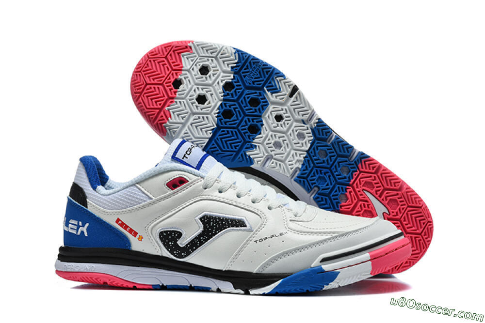 Joma Top Flex IC Indoor & Futsal Soccer Shoes - White/Royal Blue/Shocking Pink 1