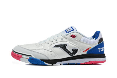 Joma Top Flex IC Indoor & Futsal Soccer Shoes - White/Royal Blue/Shocking Pink