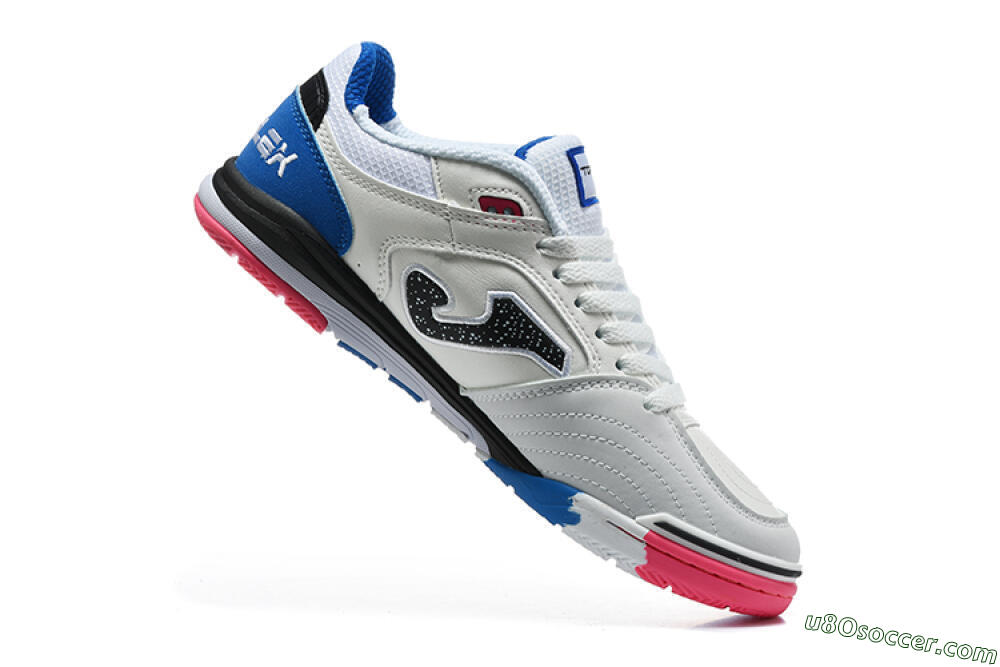 Joma Top Flex IC Indoor & Futsal Soccer Shoes - White/Royal Blue/Shocking Pink 7