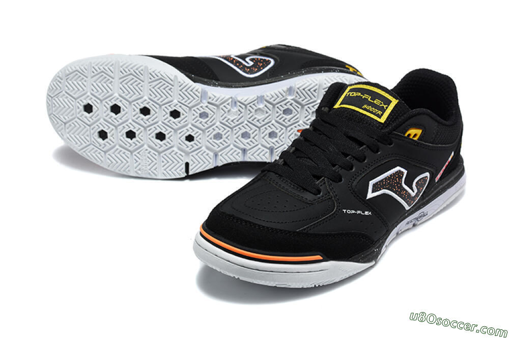 Joma Top Flex IC Indoor & Futsal Soccer Shoes - Black/Core Black/Bright Orange 3