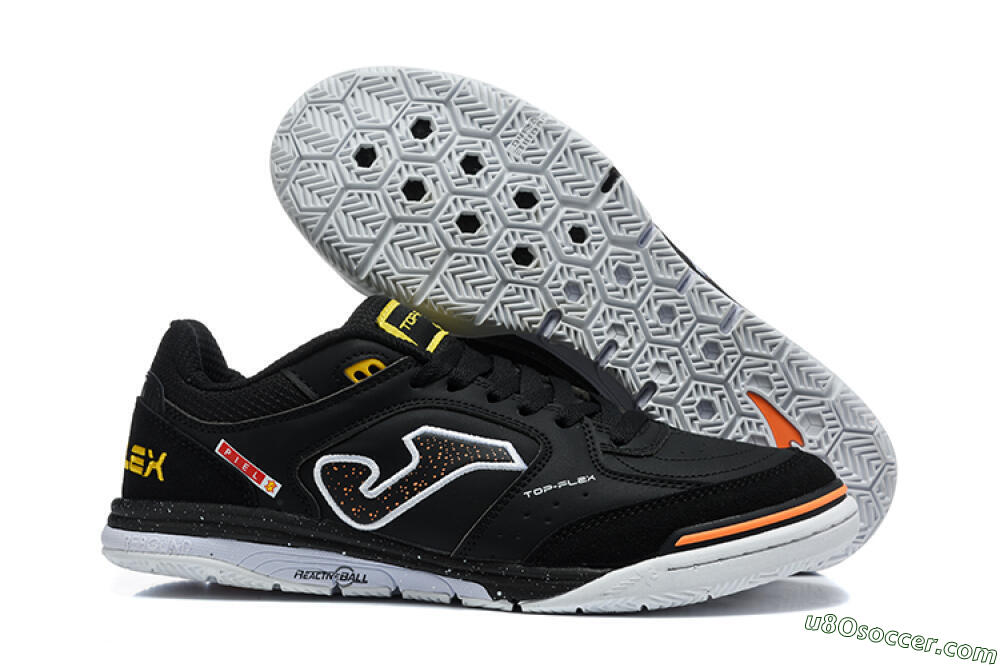Joma Top Flex IC Indoor & Futsal Soccer Shoes - Black/Core Black/Bright Orange 1