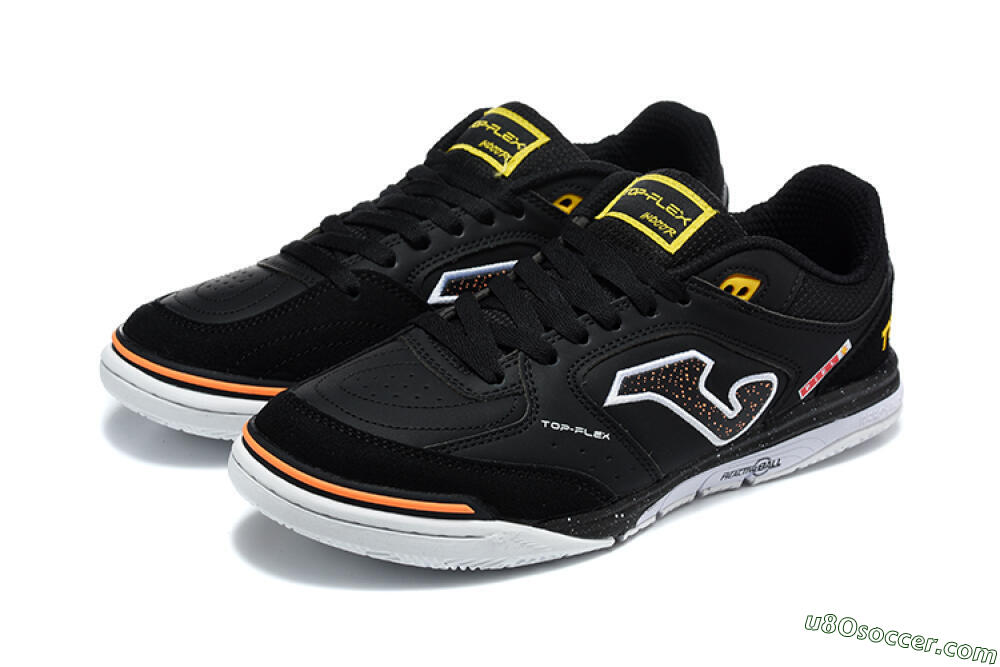 Joma Top Flex IC Indoor & Futsal Soccer Shoes - Black/Core Black/Bright Orange 5
