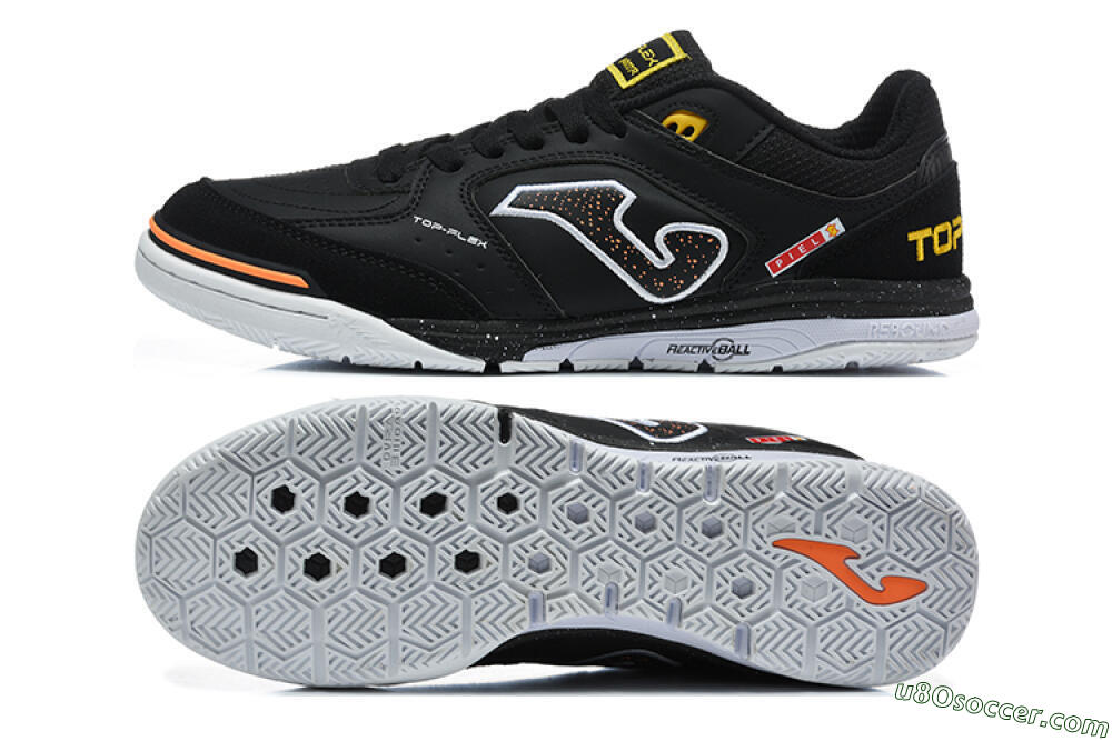 Joma Top Flex IC Indoor & Futsal Soccer Shoes - Black/Core Black/Bright Orange 0