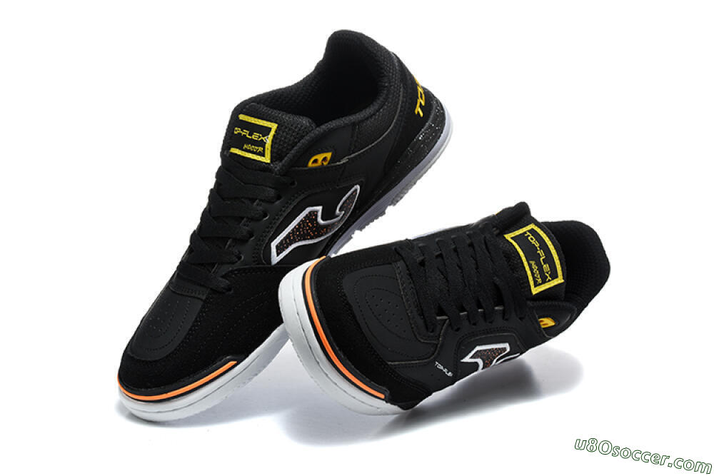 Joma Top Flex IC Indoor & Futsal Soccer Shoes - Black/Core Black/Bright Orange 6