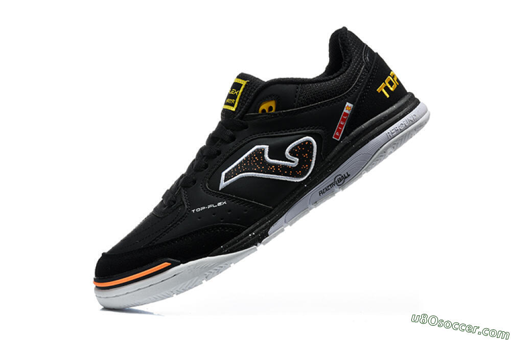 Joma Top Flex IC Indoor & Futsal Soccer Shoes - Black/Core Black/Bright Orange 8