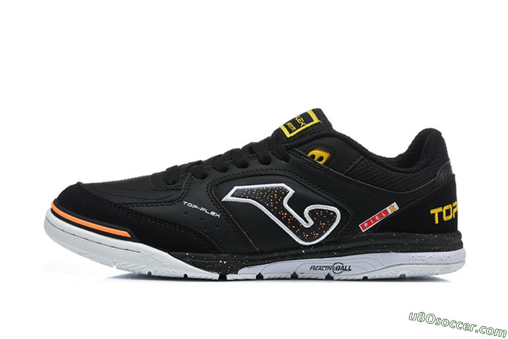 Joma Top Flex IC Indoor & Futsal Soccer Shoes - Black/Core Black/Bright Orange 2