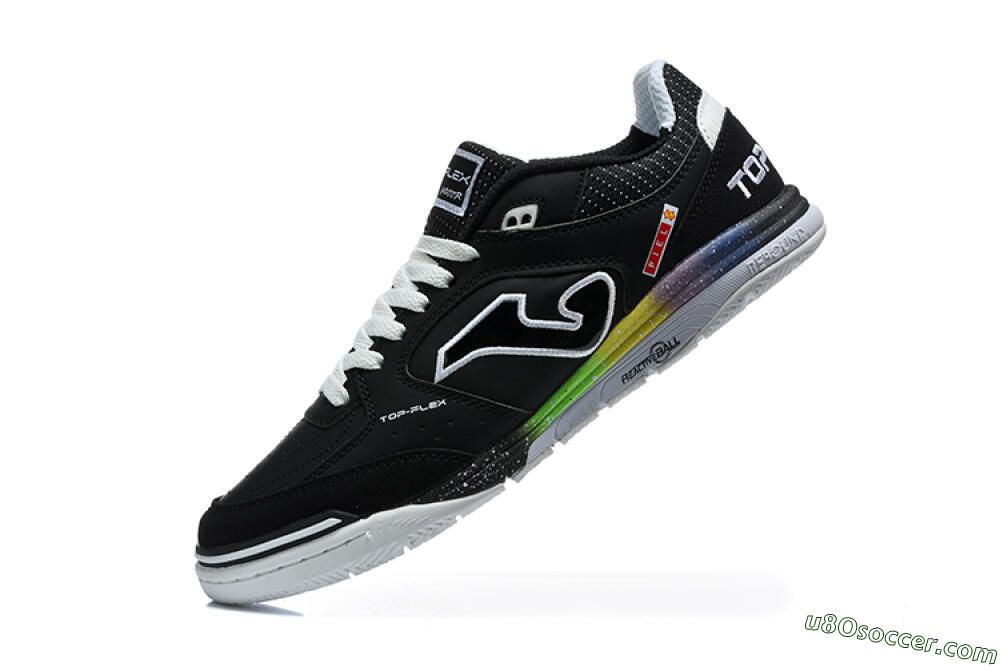 Joma Top Flex IC Indoor & Futsal Soccer Shoes - Black/Black/Multicolor 8