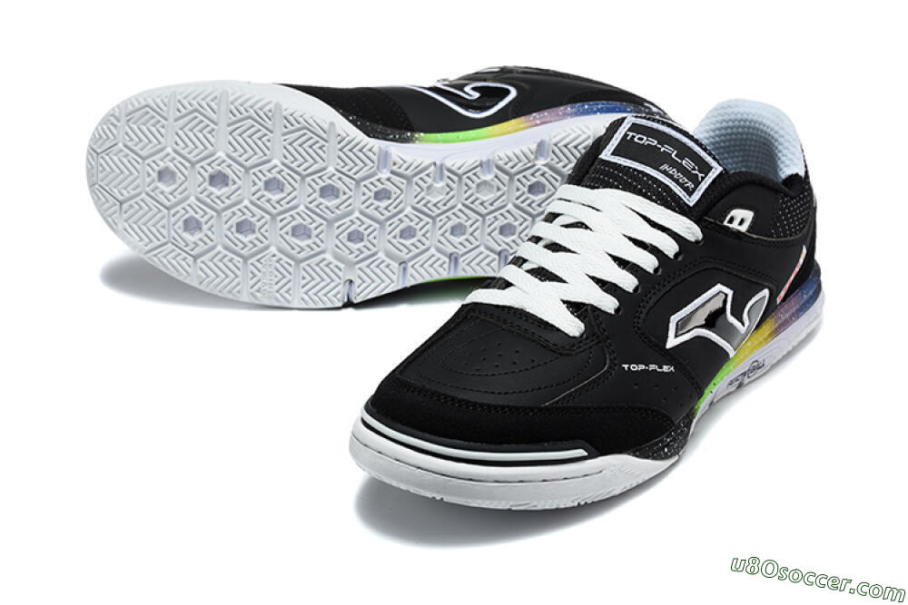 Joma Top Flex IC Indoor & Futsal Soccer Shoes - Black/Black/Multicolor 3