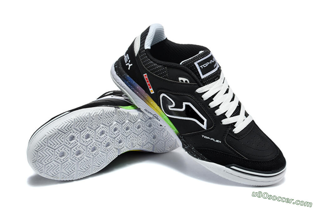 Joma Top Flex IC Indoor & Futsal Soccer Shoes - Black/Black/Multicolor 4