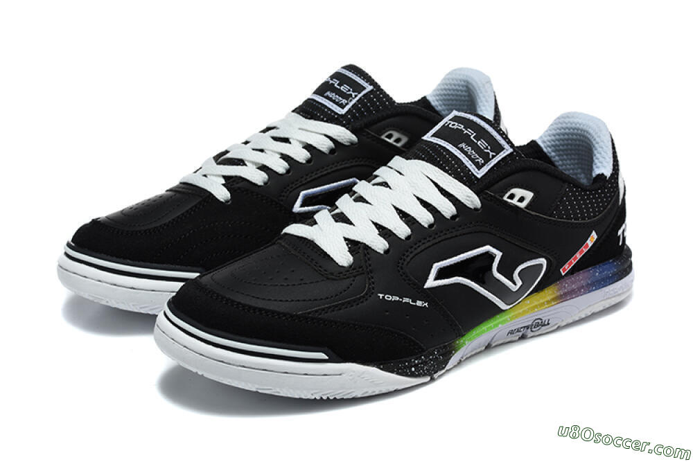 Joma Top Flex IC Indoor & Futsal Soccer Shoes - Black/Black/Multicolor 5