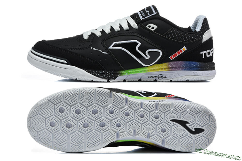Joma Top Flex IC Indoor & Futsal Soccer Shoes - Black/Black/Multicolor 0