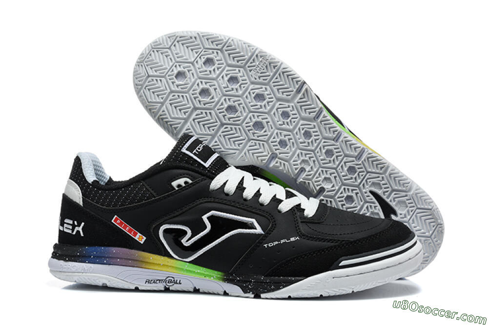 Joma Top Flex IC Indoor & Futsal Soccer Shoes - Black/Black/Multicolor 1