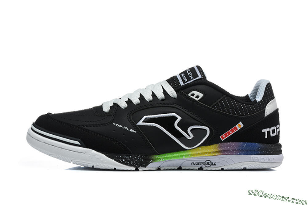 Joma Top Flex IC Indoor & Futsal Soccer Shoes - Black/Black/Multicolor 2
