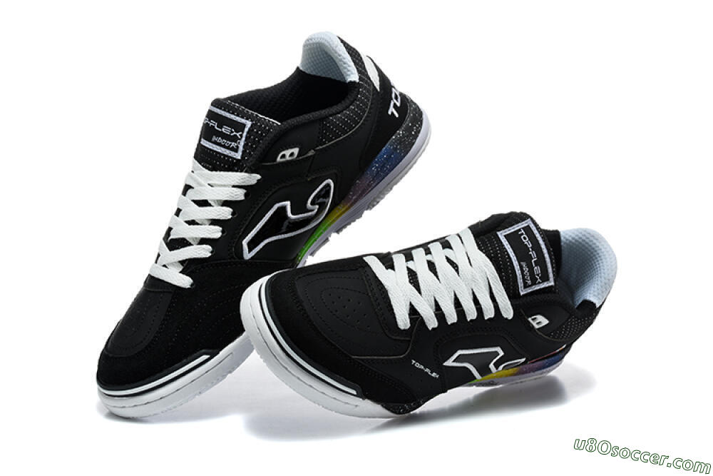 Joma Top Flex IC Indoor & Futsal Soccer Shoes - Black/Black/Multicolor 6