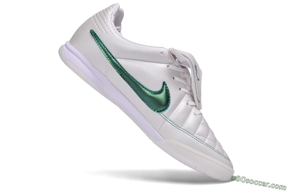 Nike Tiempo Legend SE IC Indoor & Futsal Soccer Shoes - White/Pearl White/Metallic Emerald 4