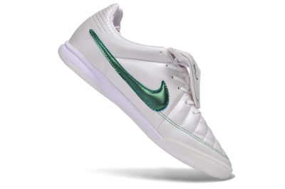 Nike Tiempo Legend SE IC Indoor & Futsal Soccer Shoes - White/Pearl White/Metallic Emerald