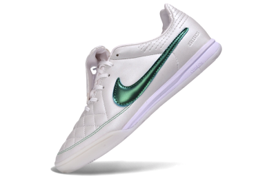 Nike Tiempo Legend SE IC Indoor & Futsal Soccer Shoes - White/Pearl White/Metallic Emerald
