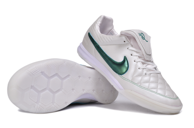 Nike Tiempo Legend SE IC Indoor & Futsal Soccer Shoes - White/Pearl White/Metallic Emerald