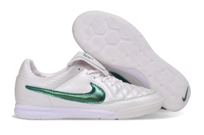 Nike Tiempo Legend SE IC Indoor & Futsal Soccer Shoes - White/Pearl White/Metallic Emerald