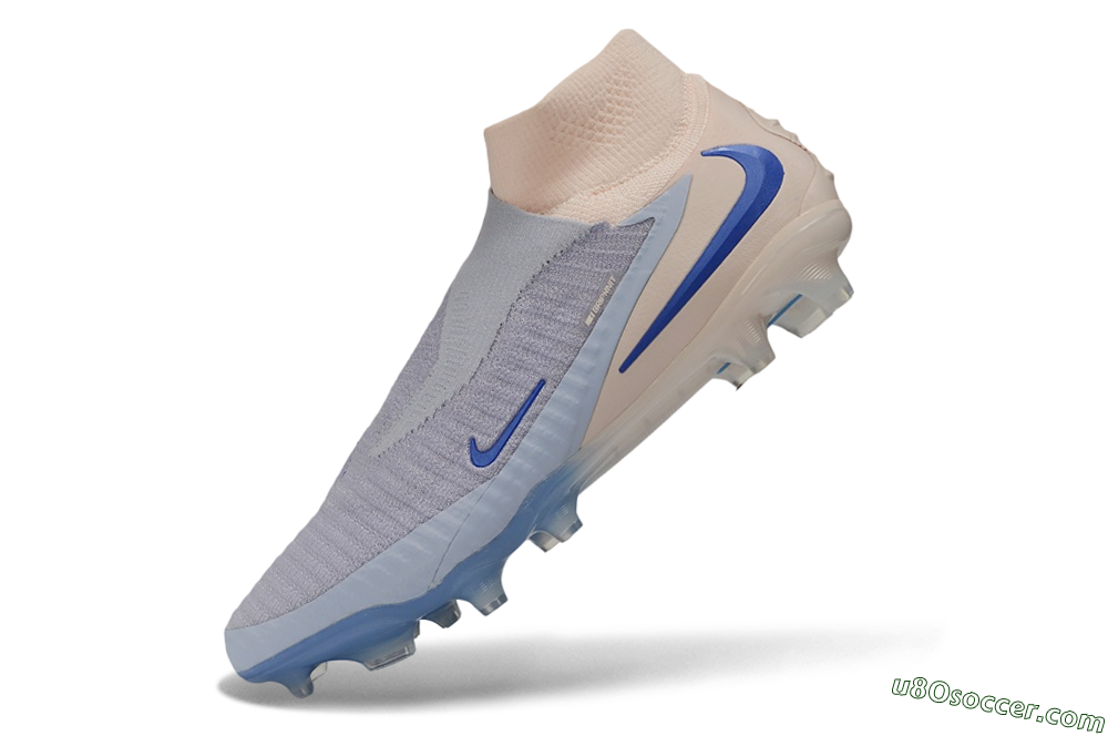 Nike Phantom 6 Elite High FG Firm Ground Soccer Cleats - Blue/Barely Grape/Peach Cream 6