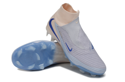 Nike Phantom 6 Elite High FG Firm Ground Soccer Cleats - Blue/Barely Grape/Peach Cream