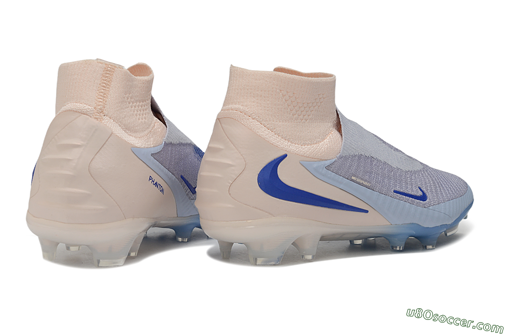 Nike Phantom 6 Elite High FG Firm Ground Soccer Cleats - Blue/Barely Grape/Peach Cream 7