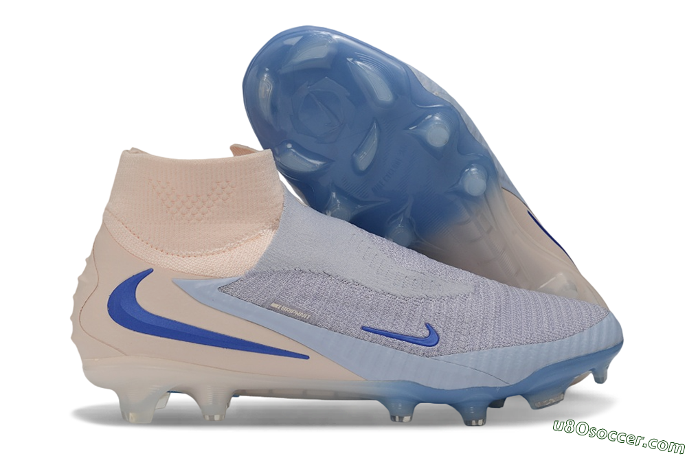 Nike Phantom 6 Elite High FG Firm Ground Soccer Cleats - Blue/Barely Grape/Peach Cream 1